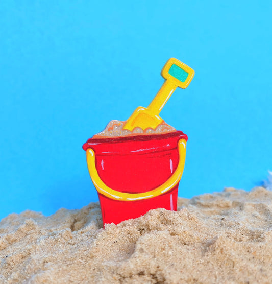 Bucket and spade sand bath decoration